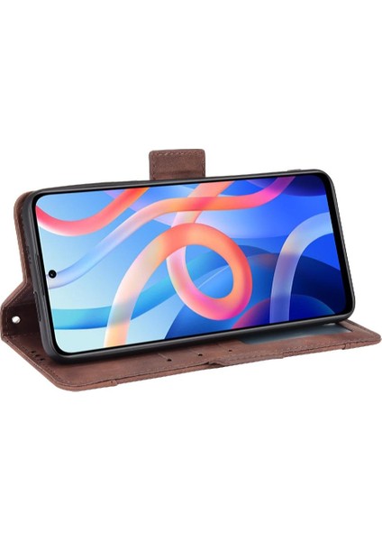 Xiaomi Poco M4 Pro Ayarlanabilir Ayrılabilir Kart Tutucu Manyetik Kapatma Deri Cüzdan Kapak (Yurt Dışından)