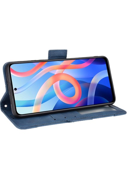 Xiaomi Poco M4 Pro Ayarlanabilir Ayrılabilir Kart Tutucu Manyetik Kapatma Deri Cüzdan Kapak (Yurt Dışından)