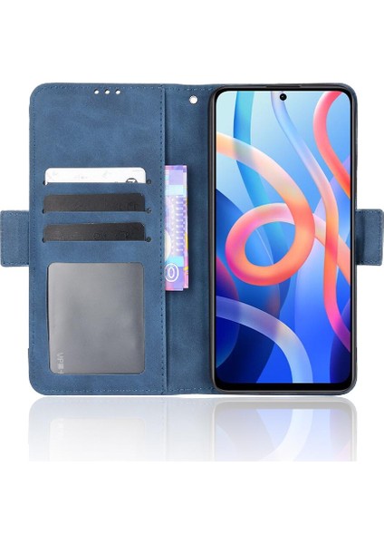 Xiaomi Poco M4 Pro Ayarlanabilir Ayrılabilir Kart Tutucu Manyetik Kapatma Deri Cüzdan Kapak (Yurt Dışından)