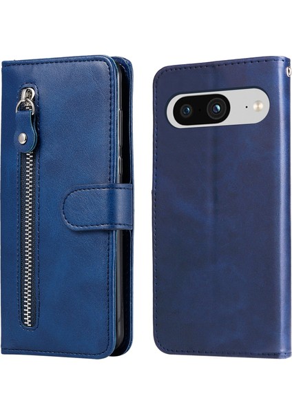 Ile Uyumlu Google Pixel 8 Moda Fermuar Çevirme Deri Telefon Kılıfı Kart Tutuculu Manyetik Cüzdan Telefon Kılıfı (Yurt Dışından) fırsatları