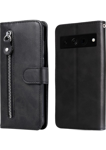 Ile Uyumlu Google Pixel 7 Pro Moda Fermuar Çevirme Deri Telefon Kılıfı Kart Tutuculu Manyetik Cüzdan Telefon Kılıfı (Yurt Dışından) fırsatları