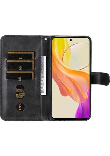 Ile Uyumlu Vıvo Y36 Moda Fermuar Çevirme Deri Telefon Kılıfı Kart Tutuculu Manyetik Cüzdan Telefon Kılıfı (Yurt Dışından) fırsatları