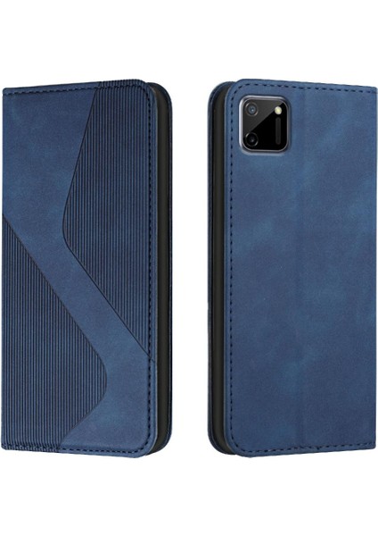 Realme C11 Için Kılıf Folio Kapak Manyetik Cüzdan Kickstand Pu Deri Kart (Yurt Dışından)