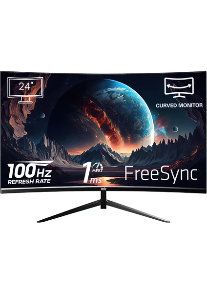 2456 24" 100Hz 1ms (HDMI+VGA) Full HD Curved Monitör