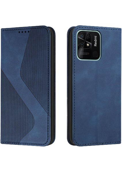 Xiaomi Redmi 10C Pu Deri Cüzdan Için Kickstand Folio Kapak Manyetik (Yurt Dışından)