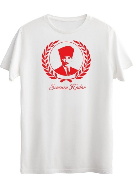 Sonsuza Kadar Baskılı Sıfır Yaka Kısa Kollu 19 Mayıs 29 Ekim Tişört