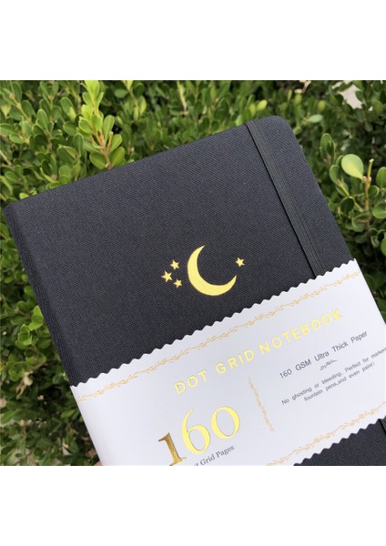 Elma Mavisi Stili A5 Altın ​​kenarlar A5 Hilal Nokta Izgara Defter Noktalı Dergi Altın Kenarları Yan Sakura Oyma 160GSM Bambu Kalın Beyaz Renkli Kağıt (Yurt Dışından)