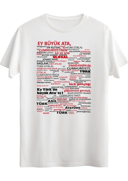 Büyük Ata Baskılı Sıfır Yaka Kısa Kollu 19 Mayıs 29 Ekim Tişört fiyatları