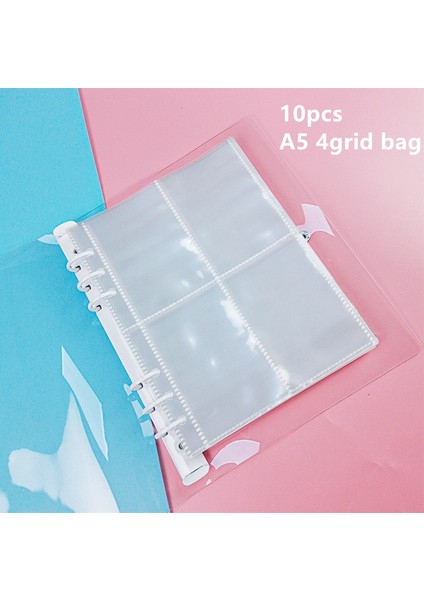 10 Adet Tarzı A6 Siyah Sevimli Zip Çanta ile Çanta Şeffaf Gevşek Yaprak Bağlayıcı Defter Iç Çekirdek Kapak Not Defteri Planlayıcısı Ofis Kırtasiye (Yurt Dışından)
