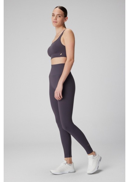 Holly Petek Desenli Yüksek Bel Tayt Antrasit modelleri