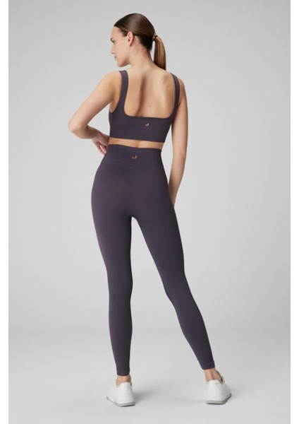 Holly Petek Desenli Yüksek Bel Tayt Antrasit fırsatları