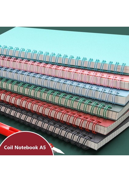 04-Izgara Stili A5 Morandi Bobin Spiral A5 Günlüğü Defter Izgara Kağıdı Günlük Haftalık Planlayıcı Gündem Organizatör Not Defteri Okul Ofis Malzemeleri Kırtasiye (Yurt Dışından) fiyatları