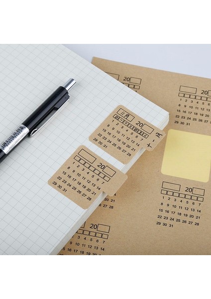 Ad-R Stili 2021 Yeni 2 Yaprak Kraft Kağıt El Yazısı Takvim Defteri Dizin Etiket Etiket Takvim Sticker Organizatör Kawaii Kırtasiye (Yurt Dışından)