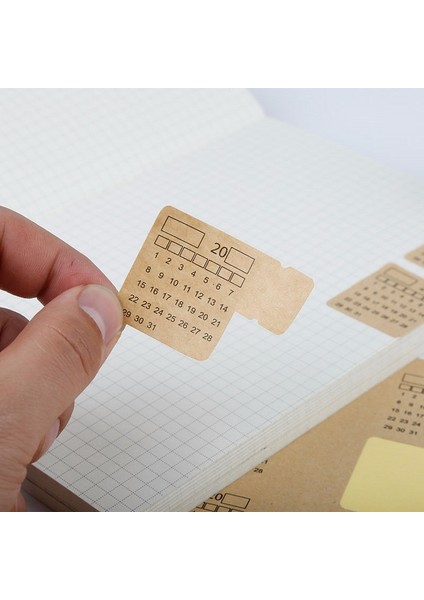 Ad-R Stili 2021 Yeni 2 Yaprak Kraft Kağıt El Yazısı Takvim Defteri Dizin Etiket Etiket Takvim Sticker Organizatör Kawaii Kırtasiye (Yurt Dışından)