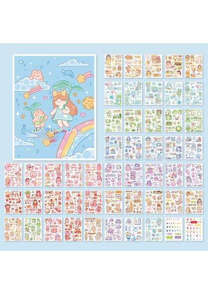 No.2 Tarzı 50 Yaprak Sevimli Kız El Hesabı Çıkartmaları Seti Dıy Dekorasyon Kawaii El Hesabı Defter Fincan Deseni Çıkartmalar Kırtasiye (Yurt Dışından)