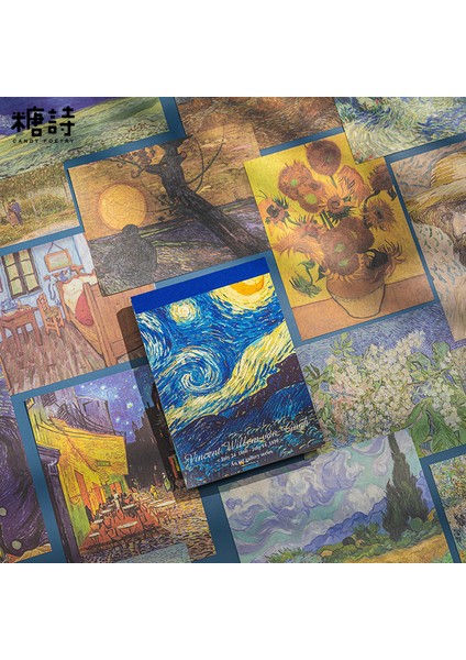 No.3 Tarzı 60 Yaprak Van Gogh Boyama Bloknot Sülfürik Asit Kağıt Malzeme Kitap Eski Kolaj Günlük Tutma Dekorasyon Okul Kırtasiye (Yurt Dışından)