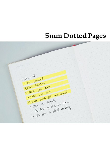 Sarı Stil A5 Noktalı A5 Duotone Bullet Noktalı Günlük Basit Planlayıcı Günlüğü Yumuşak Kapaklı Defter (Yurt Dışından)