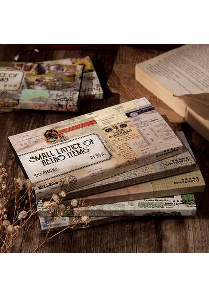 D Stili Dimi Ack Küçük Kafes Retro Öğeler Malzeme Kağıt Vintage Scrapbooking Etiket Çanta Günlüğü Albümü Önemsiz Dergi Planlayıcısı (Yurt Dışından) fiyatları