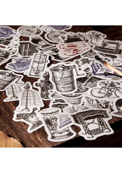 D Stili Dimi Ack Küçük Kafes Retro Öğeler Malzeme Kağıt Vintage Scrapbooking Etiket Çanta Günlüğü Albümü Önemsiz Dergi Planlayıcısı (Yurt Dışından) fırsatları