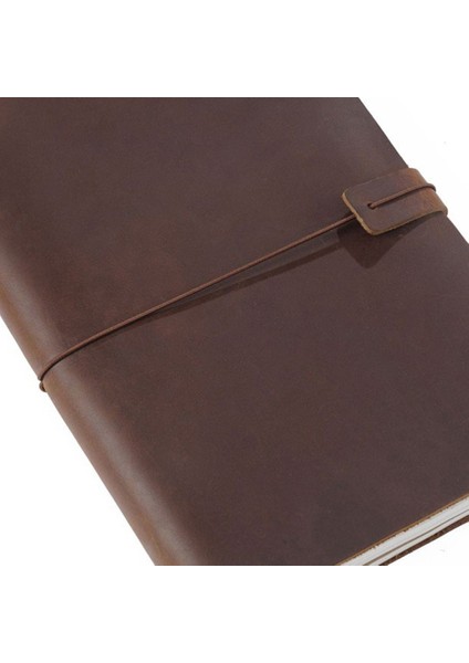 Koyu Kahverengi Tarzı Pasaport Stili Hakiki Deri Dergisi Seyahat Defteri Retro Dıy El Yapımı Günlüğü Taşınabilir Sketchbook Öğretmen Hediye Okul Ofis Özelleştirilmiş (Yurt Dışından)