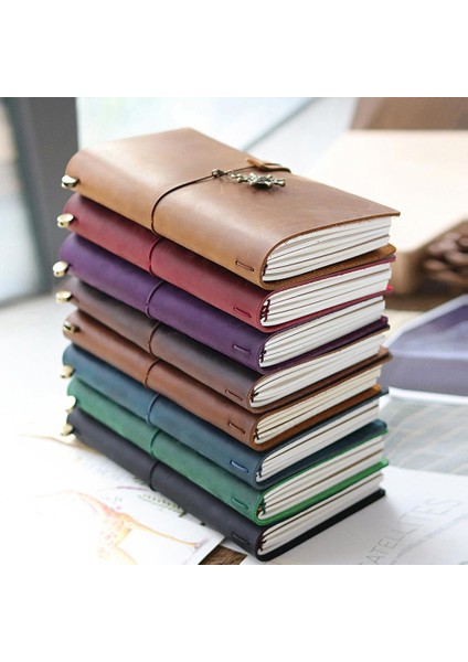 Koyu Kahverengi Tarzı Pasaport Stili Hakiki Deri Dergisi Seyahat Defteri Retro Dıy El Yapımı Günlüğü Taşınabilir Sketchbook Öğretmen Hediye Okul Ofis Özelleştirilmiş (Yurt Dışından) fiyatları