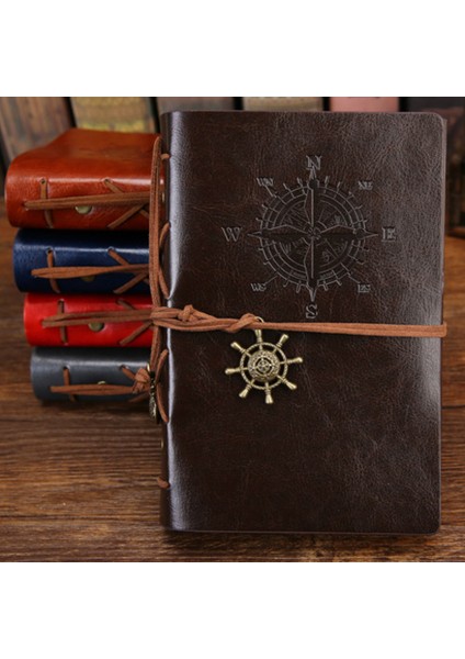 Siyah Stil Büyük 165X235MM Ral Defter Günlüğü Not Defteri Eski Korsan Çapalar Pu Deri Not Defteri Değiştirilebilir Kırtasiye Hediye Gezgin Dergisi (Yurt Dışından)