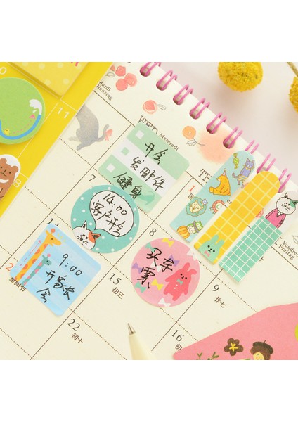 Bir Stil Yeni Varış Hayvanlar Parti Bloknot Haftalık Program Karikatür Yapışkan Notlar Memo Not Defteri Post Sticker Kırtasiye Ofis (Yurt Dışından) fırsatları