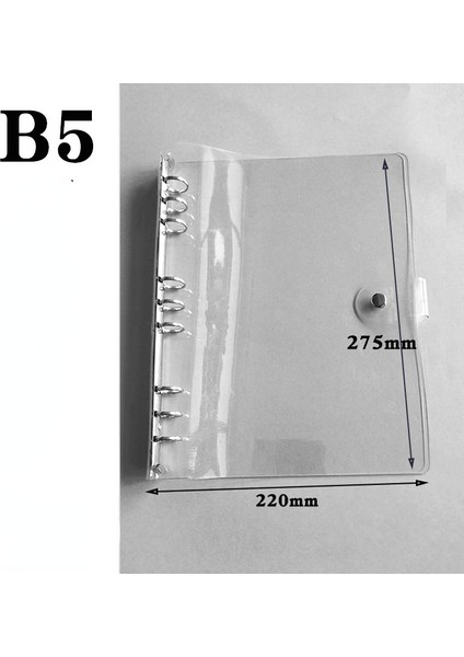 B5 9 Delik Stili B5 Cetvel A4 B5 A5 A6 A7 Pp Mat Buzlu Planlayıcı Gündem Dokibook 6 Delikli Gevşek Yaprak Spiral Defter Düzenleyici (Yurt Dışından)