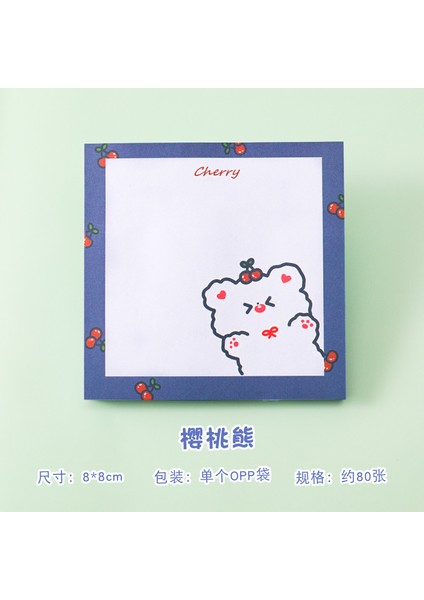 No.1 Tarzı 80 Yaprak Karikatür Kiraz Ayı Yapışkan Notlar Sonrası Not Defteri Bloknot Kawaii Kırtasiye Ofis Okul Malzemeleri Aksesuarları (Yurt Dışından)