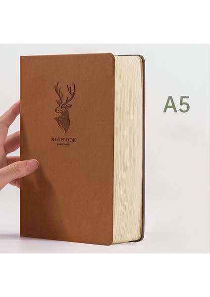 416 Sayfa Yeşil Stil A5 Süper Kalın! Yaş Deri Geyik Defter A5 Günlük Defter Iş Ofis Günlük Çalışma Not Defteri Hediye Olarak Yazmak Için (Yurt Dışından)