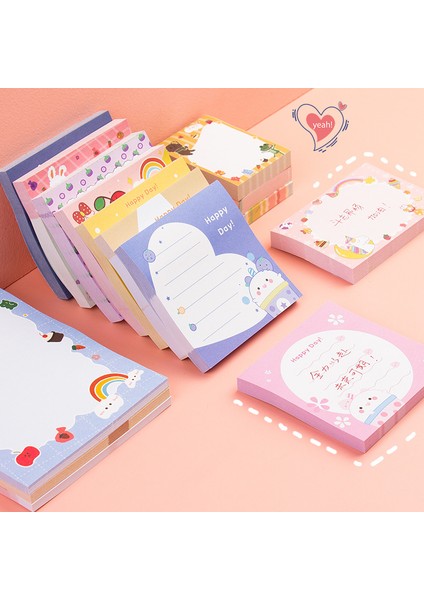 11 Sütlü Çay Beş Sta Tarzı 80 Sayfa Kore Defter Ins Rüzgar Karikatür Hayvan Meyve Kız Desen Yatay Çizgi Bloknotlar Renk N Mesaj Sevimli Yapışkan Notlar (Yurt Dışından)