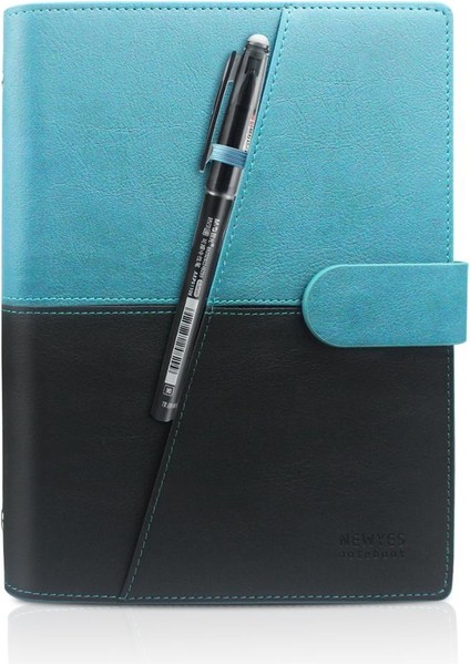 Yeşil-Siyah Tarzı A5 Newyes Akıllı Silinebilir Defter Deri Kağıt Yeniden Kullanılabilir Wirebound Defter Bulut Depolama Flaş Depolama Kalemle Kaplı (Yurt Dışından)