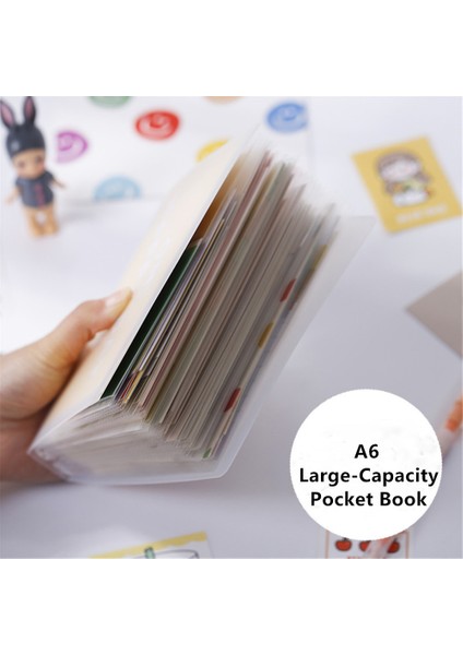 A6 Kapak Stili A6 40 Yaprak Cep A6 Depolama Kitap Sticker Kart Fatura Fatura Memo Koleksiyon Albümü Fotoğraf Kitabı Şeffaf Basit Öğrenci Depolama (Yurt Dışından)