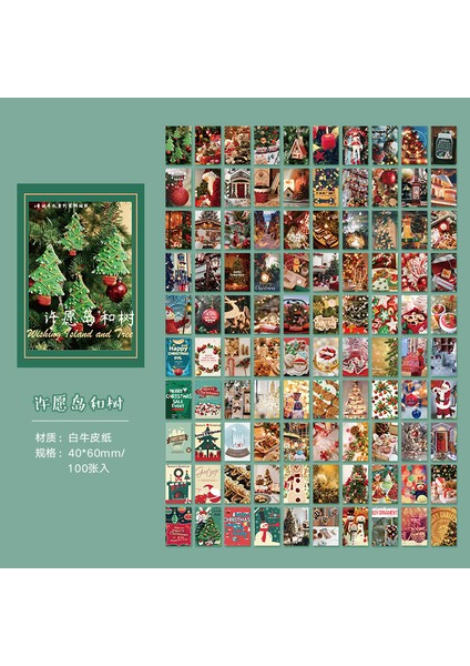 E Stili Eets Noel Partisi Retro Malzeme Kitap Bloknot Mesaj Notları Dekoratif Kırtasiye Scrapbooking Günlüğü Albümü Etikel (Yurt Dışından)