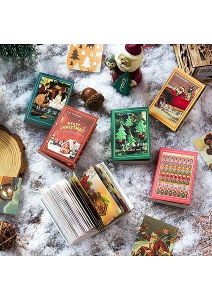 E Stili Eets Noel Partisi Retro Malzeme Kitap Bloknot Mesaj Notları Dekoratif Kırtasiye Scrapbooking Günlüğü Albümü Etikel (Yurt Dışından) fiyatları