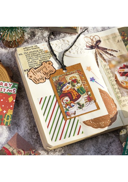 E Stili Eets Noel Partisi Retro Malzeme Kitap Bloknot Mesaj Notları Dekoratif Kırtasiye Scrapbooking Günlüğü Albümü Etikel (Yurt Dışından) indirimleri