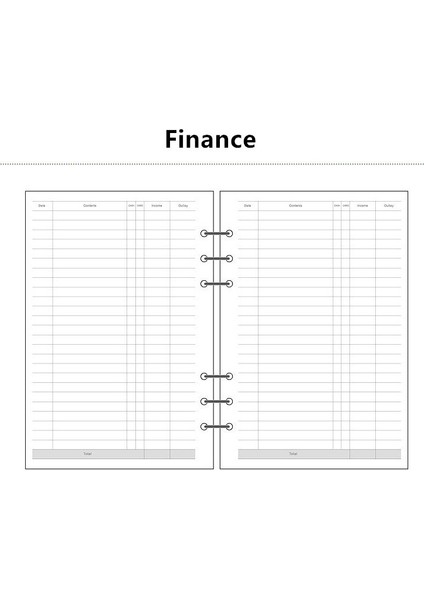 Finans Stili A5 A5 A6 A7 Gevşek Yaprak Defter Dolum Spiral Bağlayıcı Planlayıcı Iç Sayfa Kağıt Içi Mandıra Haftalık Aylık Plan Yapılacaklar Çizgi Nokta Izgarası (Yurt Dışından)