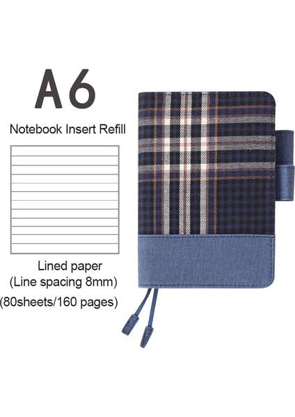 A6 Iskoçya Çizgi Stili Retro Kumaş Defter Programı Dergi Günlüğü Kapağı A5 A6 Planlayıcısı Boş Izgara Çizgi Kağıdı Püskül Defter Çantası Okul Kırtasiye (Yurt Dışından)