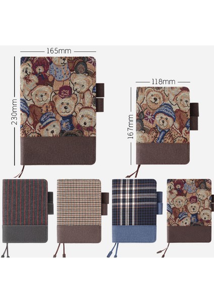 A6 Iskoçya Çizgi Stili Retro Kumaş Defter Programı Dergi Günlüğü Kapağı A5 A6 Planlayıcısı Boş Izgara Çizgi Kağıdı Püskül Defter Çantası Okul Kırtasiye (Yurt Dışından)