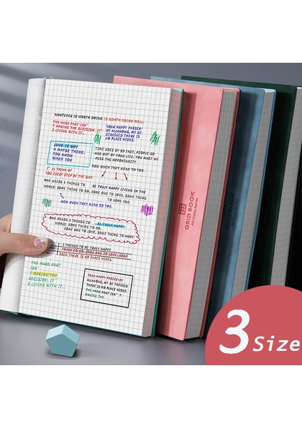 A5-Koyu Yeşil Stil A5B5A4 Defter Kalınlaşmış Büyük Süper Kalın Kare Izgara Kitap Brid Günlüğü Defterler Günlüğü Izgara Kitap (Yurt Dışından) fiyatları