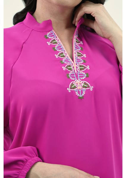 Kadın Nakış Detaylı Uzun Kollu Bluz 1715-24 fırsatları