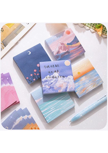 No.7 Tarzı 30 Yaprak Karikatür Yağlıboya Görünüm Bloknot Yayınlandı Yapışkan Notlar Planlayıcısı Sticker Not Defteri Okul Malzemeleri Kawaii Kırtasiye (Yurt Dışından)
