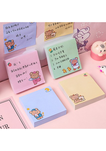 D Stili ve Sevimli Çizgi Ayı Yapışkan Mesaj Notları Bloknot Günlüğü Sabit Pullar Karalama Defteri Dekoratif Kawaii N Kez Yapışkan (Yurt Dışından) modelleri