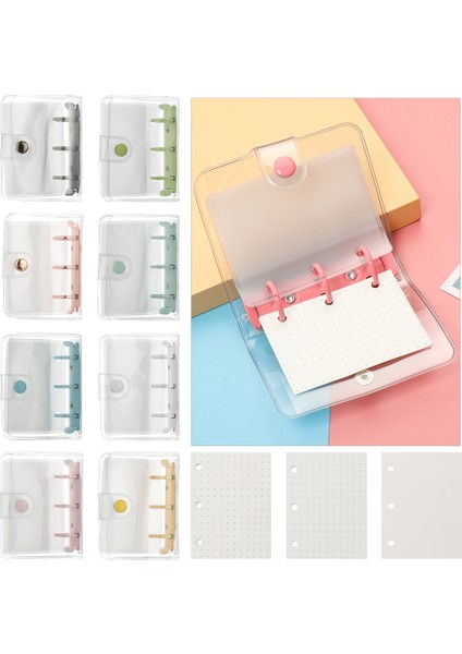 B-Izgara 80 Yaprak Stili Mini Dosya Klasörü 3 Delikli Gevşek Yaprak Dolum Defter Kapağı El Hesabı Günlüğü Halkalı Binder Iç Sayfalar Günlüğü Kitap (Yurt Dışından)