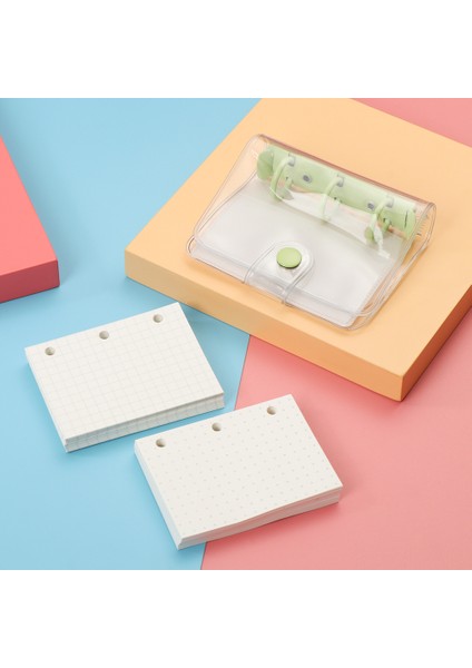 B-Izgara 80 Yaprak Stili Mini Dosya Klasörü 3 Delikli Gevşek Yaprak Dolum Defter Kapağı El Hesabı Günlüğü Halkalı Binder Iç Sayfalar Günlüğü Kitap (Yurt Dışından)