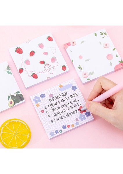 No.1 Tarzı Kawaii Çiçek Yaratıcı Bloknot Öğrenci Yapışkan Notlar Friut Not Defteri Ofis Planlayıcısı Dekorasyon Okul Kırtasiye Malzemeleri (Yurt Dışından)