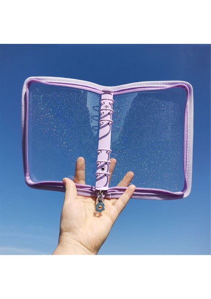 Mavi Stil A5 A5 A6 6 Halka Bağlayıcı Glitter Fermuar Pvc Gevşek Yapraklı Defter Kapağı Kore Kırtasiye Günlüğü Dergisi Dizüstü Okul Ofis Malzemeleri (Yurt Dışından) fırsatları