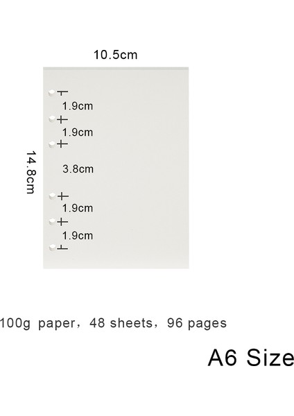 A6 Boş Stil Yüksek Li Halka Bağlayıcı Defter A5 Kişisel A6 A7 A8 Boyut Ekle Yedekler Gevşek Yaprak Spiral Günlüğü Planlayıcı Iç Çekirdek 100G Kağıt (Yurt Dışından)