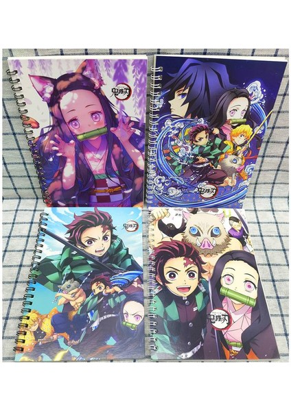 Sarı Stil Anime Demon Slayer Kimetsu No Yaiba Kamado Tanjirou Nezuko A5 Bobin Defter Öğrenci Günlüğü Not Defteri Satır Iç Sayfalar (Yurt Dışından)