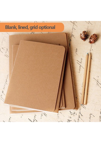Hakikapak-Astarlı Stil A5 Kraft Kağıt Kapak Defter Eski A5 Günlüğü Blankgridlined Isteğe Bağlı Etages Sketchbook Günlüğü Okul Malzemeleri (Yurt Dışından) fiyatları